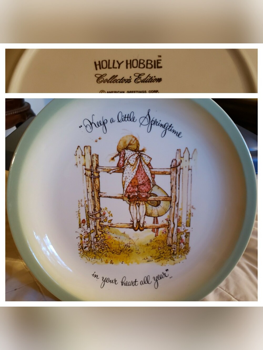 Holly Hobbie Collector's Edition 'Keep a Little Springtime' Decorative Plate